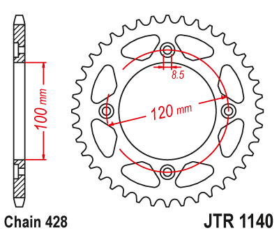 DID JT zestaw napędowy Betamotor 125 RR LC 4T Motard (11-23)