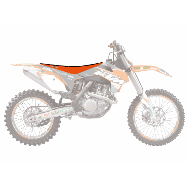 BLACKBIRD POSZYCIE SIEDZENIA KTM SX/SXF '11-'15, EXC '12-'16, ZEBRA KOLOR CZARNY/POMARAŃCZOWY 