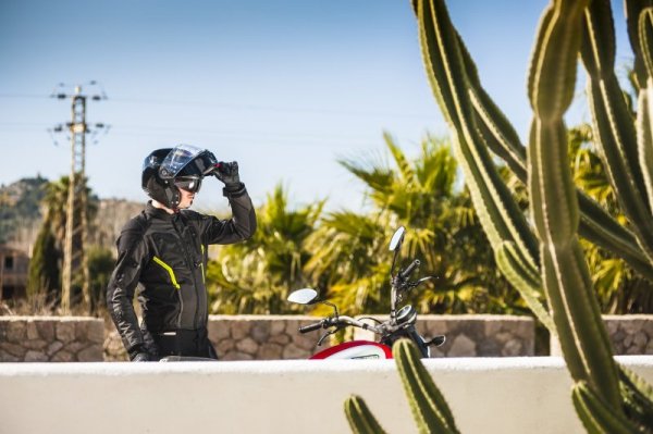 KURTKA MOTOCYKLOWA TEKSTYLNA REBELHORN BORG BLACK GREY FLUO YELLOW L