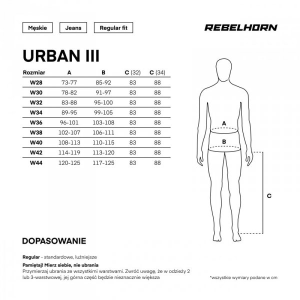 JEANSY MOTOCYKLOWE REBELHORN URBAN 3 WASHED BLACK 38/34
