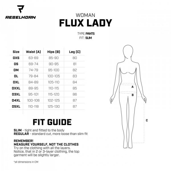 SPODNIE MOTOCYKLOWE TEKSTYLNE DAMSKIE REBELHORN FLUX BLACK W3XL