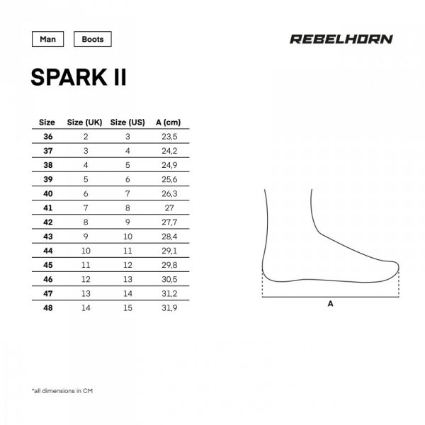 BUTY MOTOCYKLOWE REBELHORN SPARK 2 BLACK 36