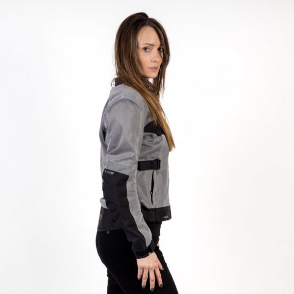 KURTKA MOTOCYKLOWA TEKSTYLNA DAMSKA OZONE DART SILVER BLACK W5XL