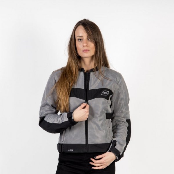 KURTKA MOTOCYKLOWA TEKSTYLNA DAMSKA OZONE DART SILVER BLACK W8XL