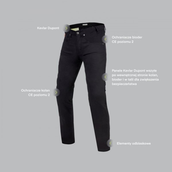 JEANSY MOTOCYKLOWE REBELHORN CLASSIC 3 REGULAR FIT BLACK 40/32