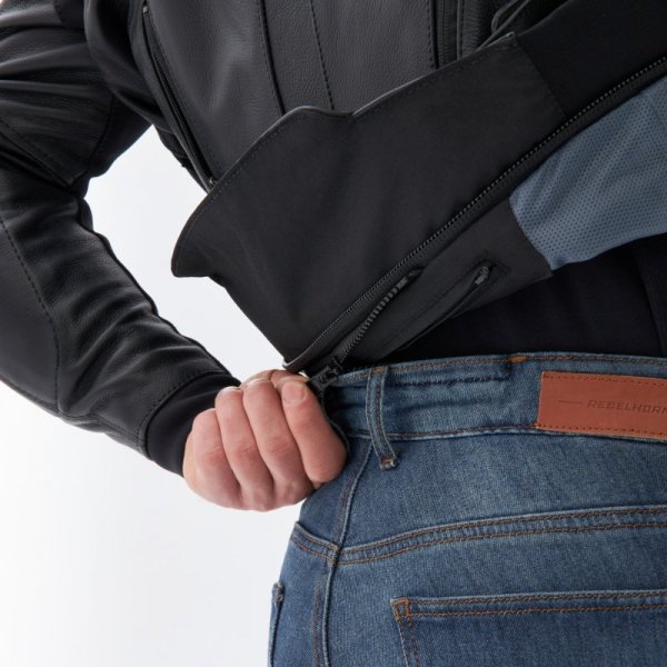 JEANSY MOTOCYKLOWE REBELHORN NOMAD TAPERED FIT WASHED BLUE 38/34