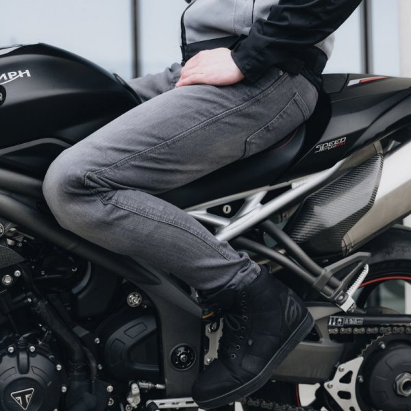 JEANSY MOTOCYKLOWE OZONE STRIKER SLIM FIT WASHED GREY 28/32