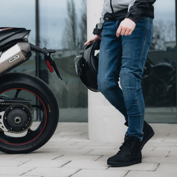 JEANSY MOTOCYKLOWE OZONE STRIKER SLIM FIT WASHED BLUE 28/32