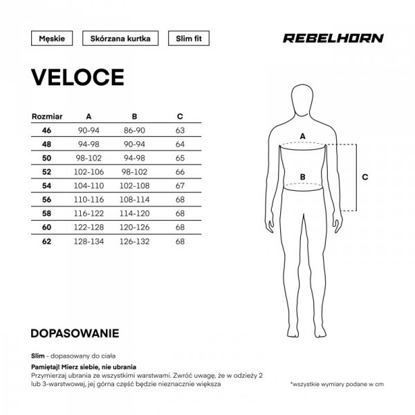 KURTKA MOTOCYKLOWA SKÓRZANA REBELHORN VELOCE BLACK WHITE 50