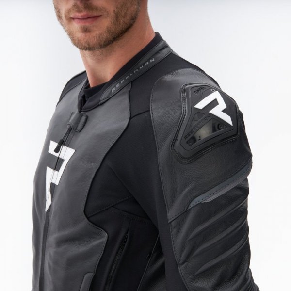 KURTKA MOTOCYKLOWA SKÓRZANA REBELHORN VELOCE BLACK WHITE 50