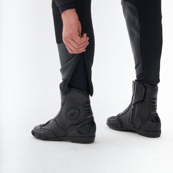 SPODNIE MOTOCYKLOWE SKÓRZANE REBELHORN VELOCE BLACK WHITE 50