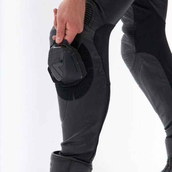 SPODNIE MOTOCYKLOWE SKÓRZANE REBELHORN VELOCE BLACK WHITE 56