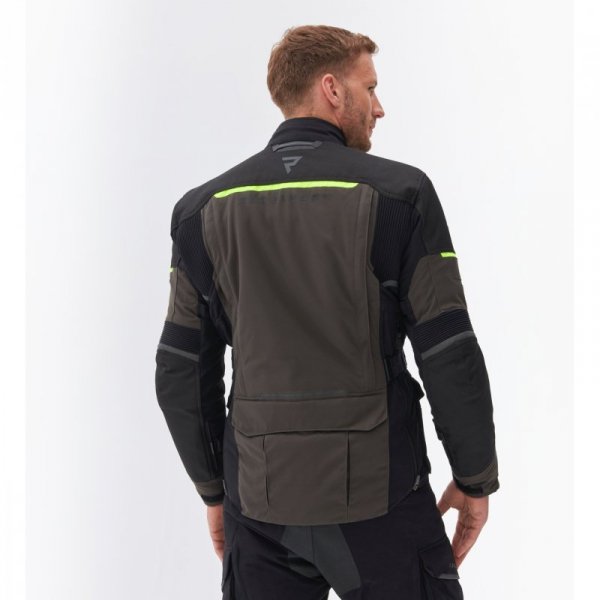 KURTKA MOTOCYKLOWA TEKSTYLNA REBELHORN RANGE BLACK DARK GREY FLUO YELLOW M