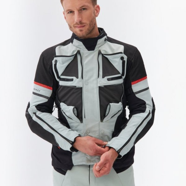 KURTKA MOTOCYKLOWA TEKSTYLNA REBELHORN RANGE GREY BLACK RED XXL