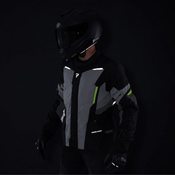 KURTKA MOTOCYKLOWA TEKSTYLNA REBELHORN SCOUT BLACK GREY FLUO YELLOW M