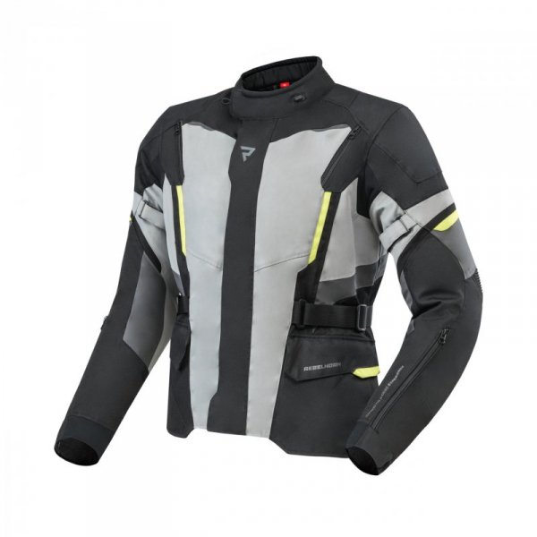 KURTKA MOTOCYKLOWA TEKSTYLNA REBELHORN SCOUT BLACK GREY FLUO YELLOW L