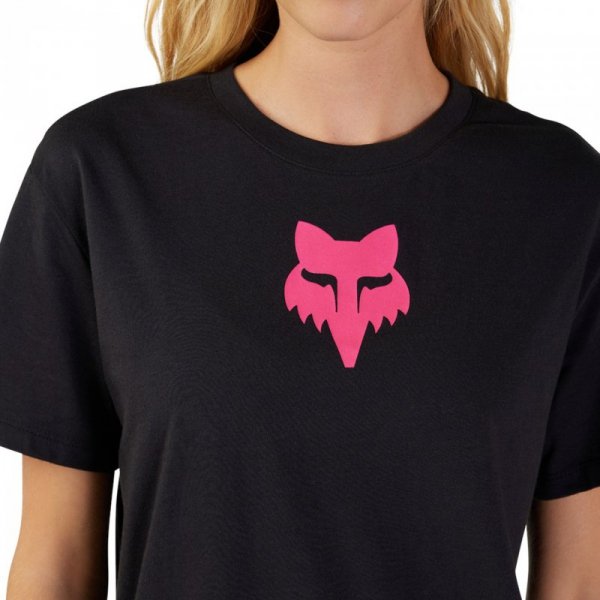 T-SHIRT DAMSKI FOX HEAD BLACK PINK L