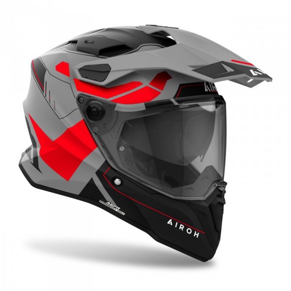 KASK MOTOCYKLOWY AIROH COMMANDER 2 REVEAL RED FLUO MATT L