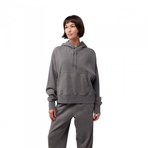 BLUZA Z KAPTUREM DAMSKA FOX WORDMARK OVERSIZED PEWTER M