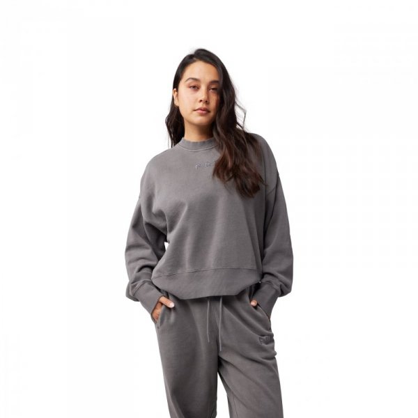 BLUZA DAMSKA FOX WORDMARK OVERSIZED FLEECE CREW PEWTER XS
