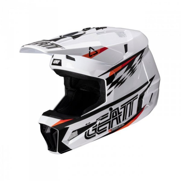 KASK MOTOCYKLOWY Z GOGLAMI LEATT KIT MOTO 3.5 WHITE S