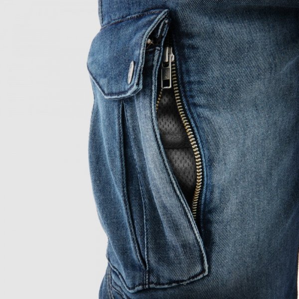 JEANSY MOTOCYKLOWE REBELHORN VANDAL WASHED BLUE MONOLAYER 38/32