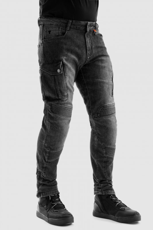 JEANSY MOTOCYKLOWE REBELHORN VANDAL WASHED BLACK MONOLAYER 42/34