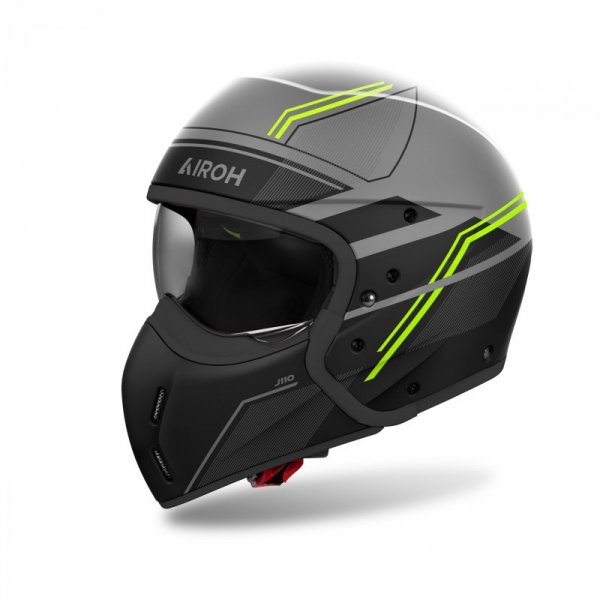 KASK MOTOCYKLOWY AIROH J110 SLIM YELLOW MATT L