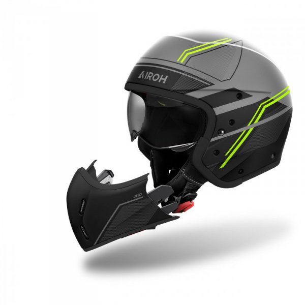 KASK MOTOCYKLOWY AIROH J110 SLIM YELLOW MATT L