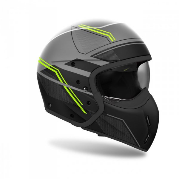 KASK MOTOCYKLOWY AIROH J110 SLIM YELLOW MATT M