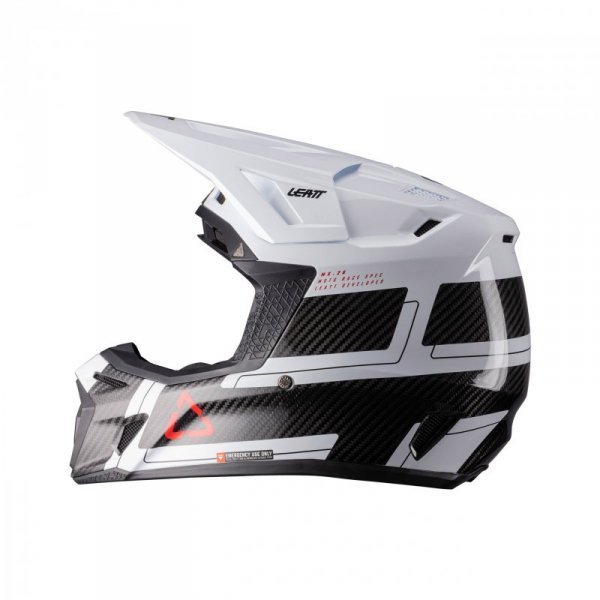 KASK MOTOCYKLOWY Z GOGLAMI LEATT KIT MOTO 9.5 CARBON WHITE S