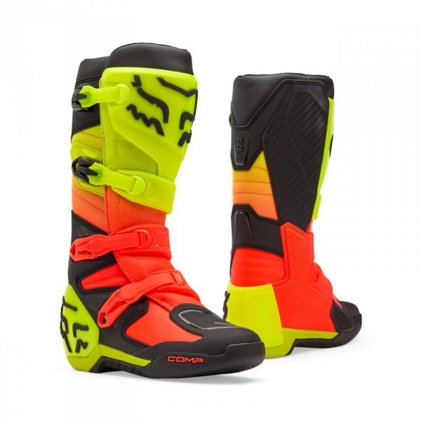 BUTY MOTOCYKLOWE FOX COMP ORANGE YELLOW 9