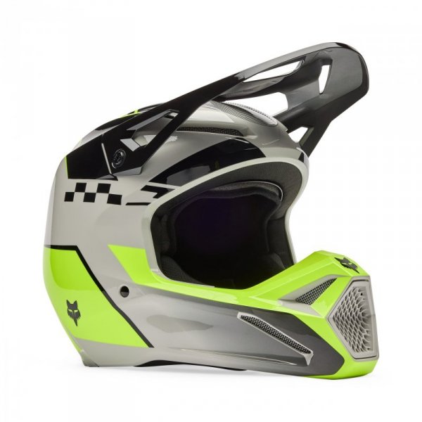 KASK MOTOCYKLOWY FOX V1 COLLECT GREY YELLOW L