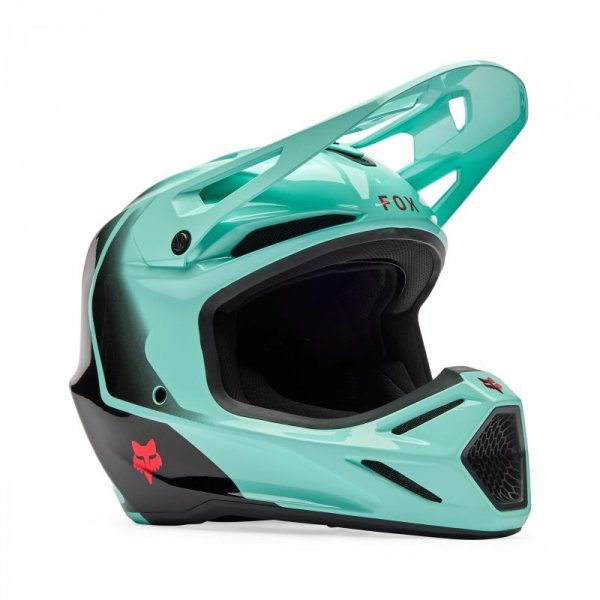 KASK MOTOCYKLOWY FOX V3 DRIP TURQUOISE L