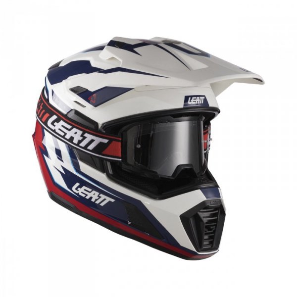 KASK MOTOCYKLOWY Z GOGLAMI LEATT ADV 7.5 ROYAL BLUE RED M