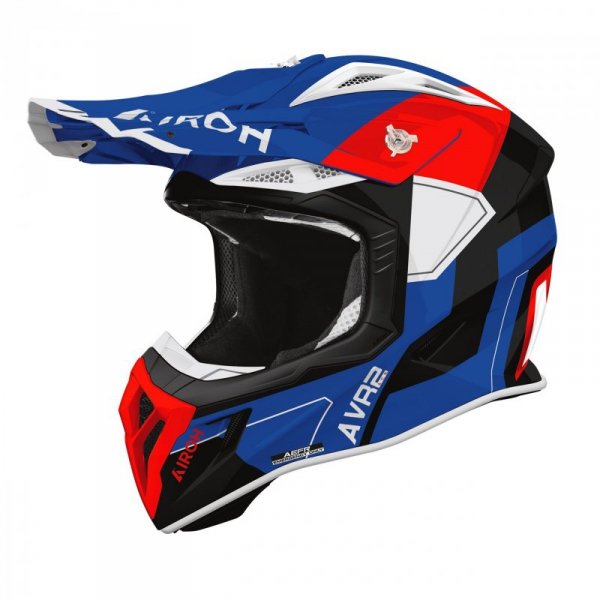 KASK MOTOCYKLOWY AIROH AVIATOR ACE 2 SHIELD BLUE RED GLOSS M
