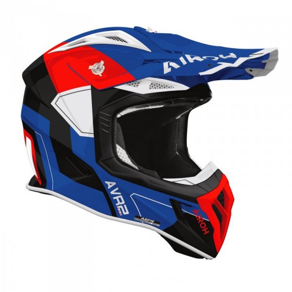 KASK MOTOCYKLOWY AIROH AVIATOR ACE 2 SHIELD BLUE RED GLOSS M