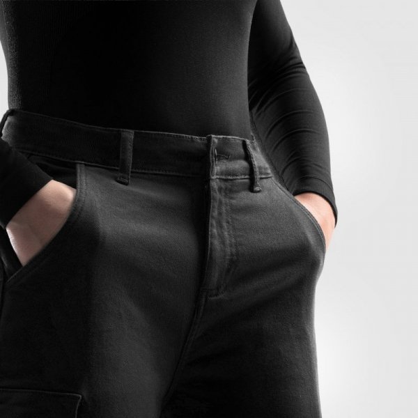 JEANSY MOTOCYKLOWE DAMSKIE REBELHORN FASTER BLACK 36/30 W36/30