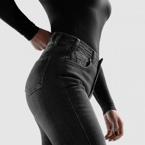 JEANSY MOTOCYKLOWE DAMSKIE REBELHORN CLASSIC WASHED BLACK MONOLAYER 36/28 W36/28