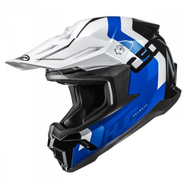 KASK MOTOCYKLOWY HJC C50 PRIMAL WHITE BLUE L