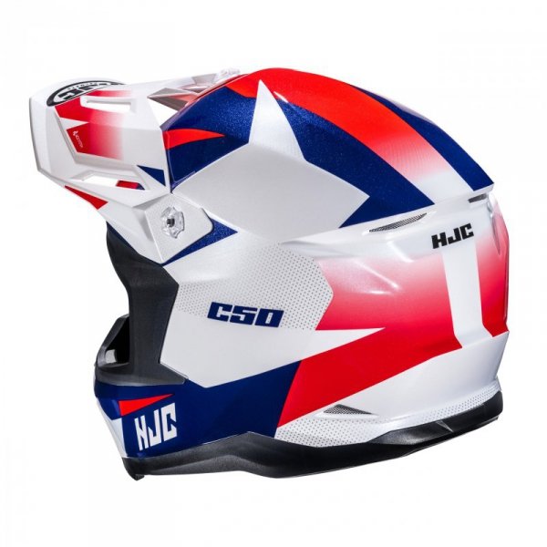KASK MOTOCYKLOWY HJC C50 SLIDE WHITE BLUE S