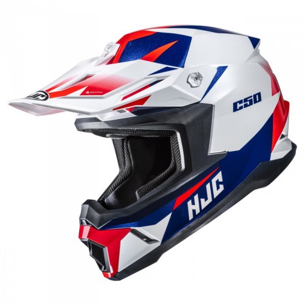KASK MOTOCYKLOWY HJC C50 SLIDE WHITE BLUE XXL
