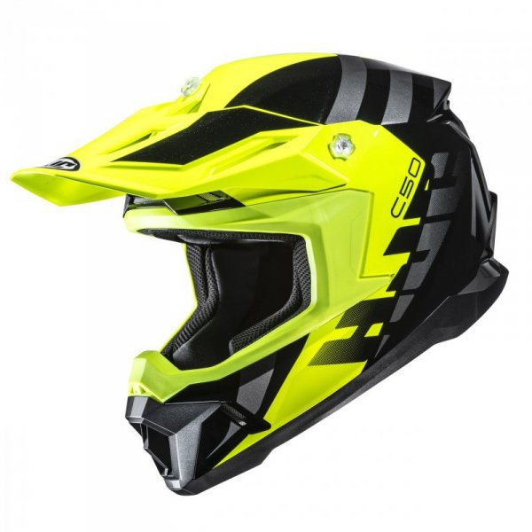 KASK MOTOCYKLOWY HJC C50 MIRAGE YELLOW BLACK M
