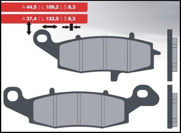 BRENTA KLOCKI HAMULCOWE LEWY PRZÓD KAWASAKI Z 440D LTD (83-84)