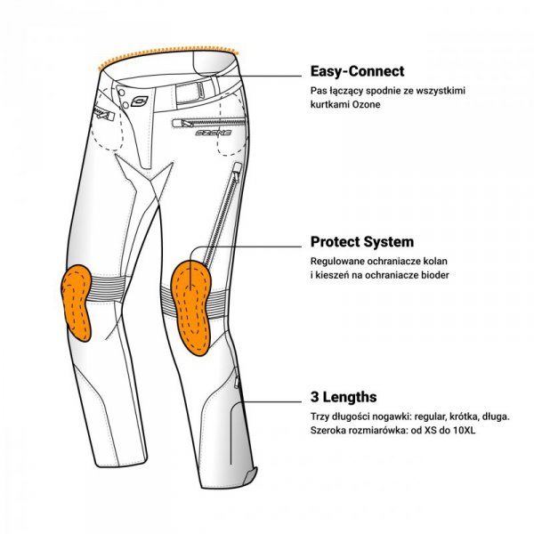 SPODNIE TEKSTYLNE OZONE VULCAN BLACK 4XL