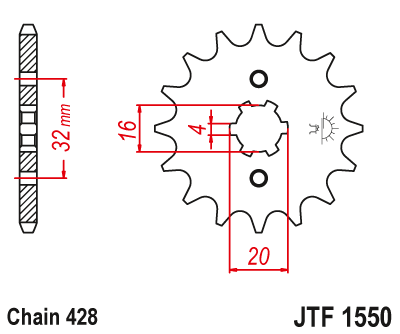 DID JT zestaw napędowy Betamotor 125 RR LC 4T Motard (11-23)