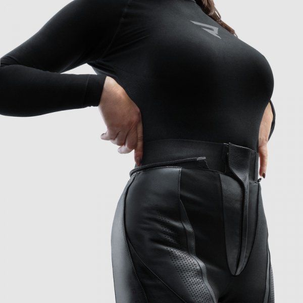 SPODNIE MOTOCYKLOWE SKÓRZANE DAMSKIE REBELHORN DIVA BLACK W40