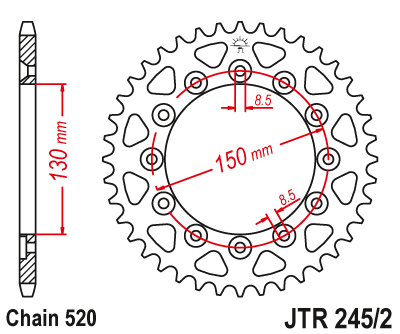 DID JT zestaw napędowy Yamaha WR 250 X (08-15)