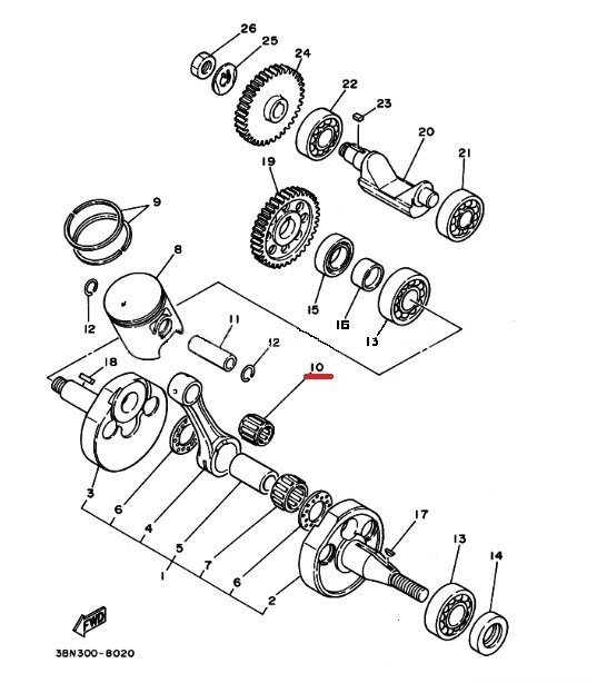 Łożysko Główki Korbowodu (16x21x19,5)