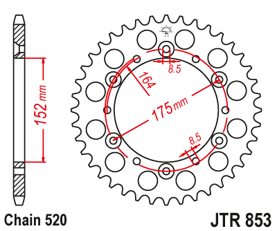 DID JT zestaw napędowy Yamaha WR 250 ZH (96)